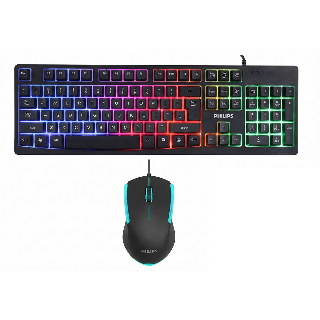 Kit Combo Teclado y Mouse Philips Momentum C214BK SPT6214BK 1