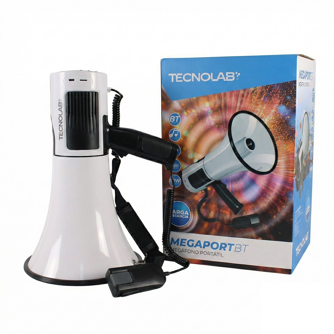 Megáfono Portátil Tecnolab TL852 Recargable BT 50w 400m 6