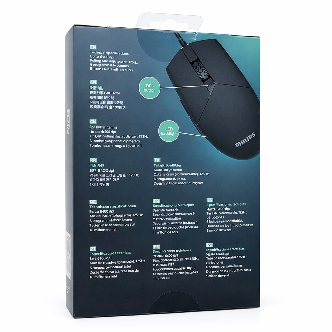 Mouse Alámbrico Philips Momentum G304 SPK9304 6