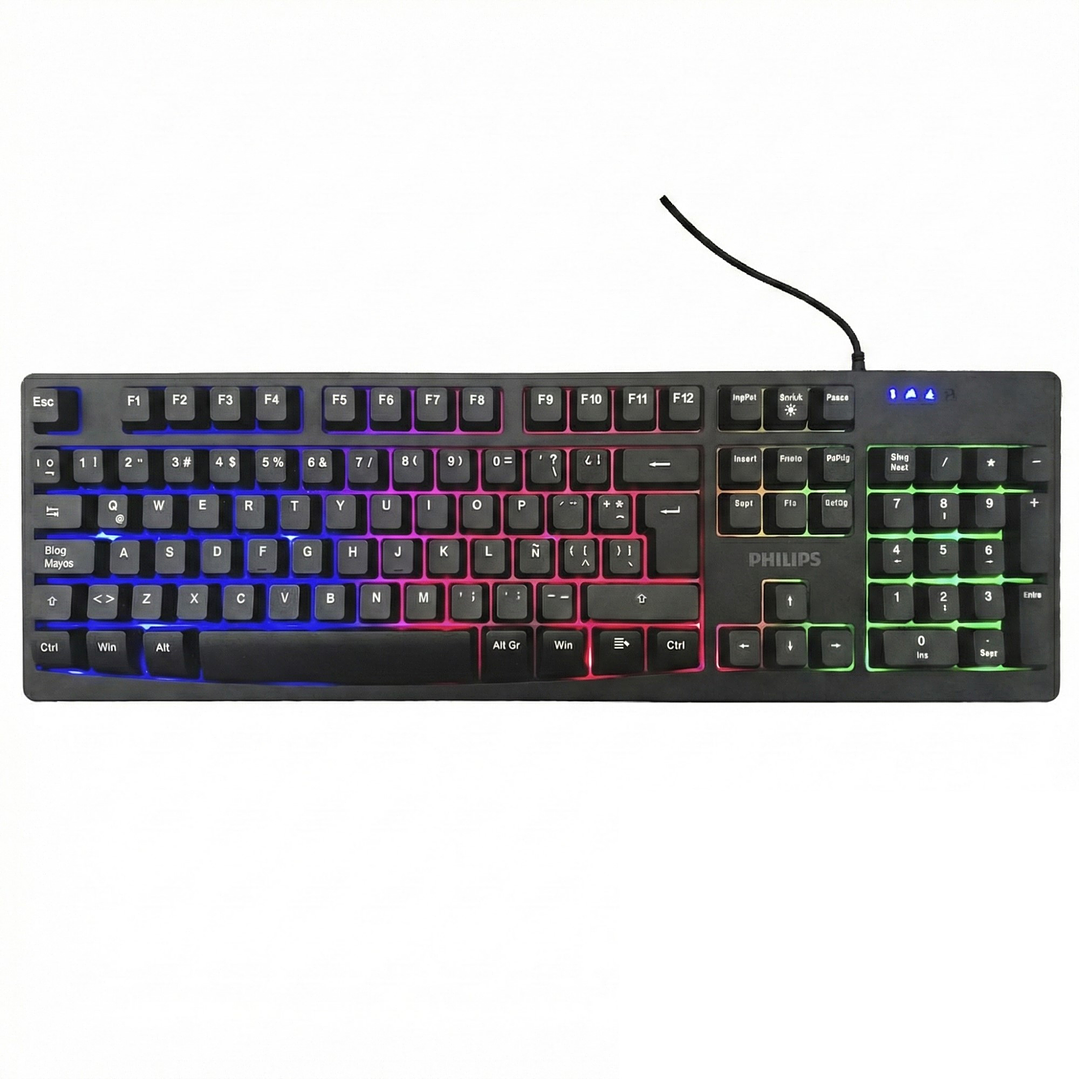 Kit Combo Teclado y Mouse Philips Momentum C214BK SPT6214BK 6