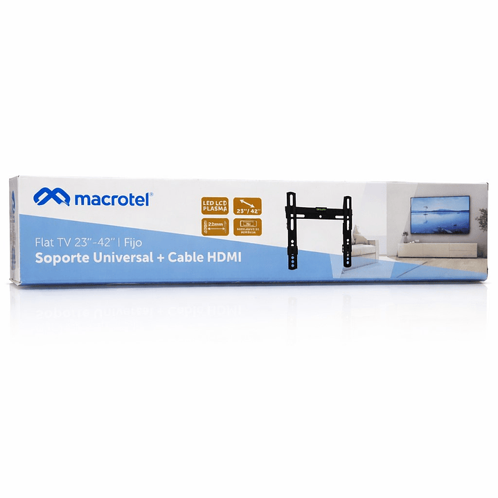 Soporte TV Fijo Macrotel 23 a 42 + Cable HDMI 3