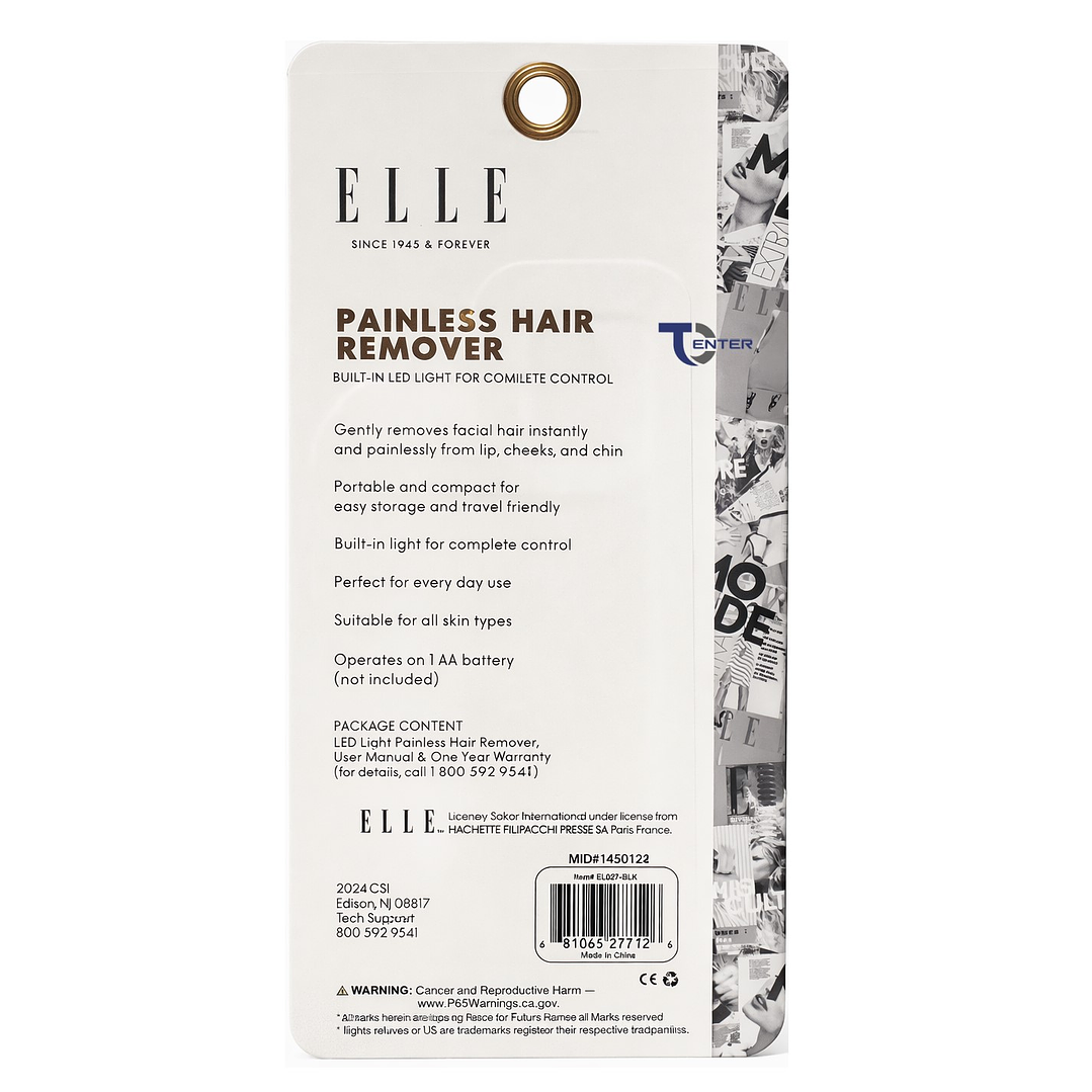 Depiladora de Vello Facial Sin Dolor Elle EL027 Negro 5