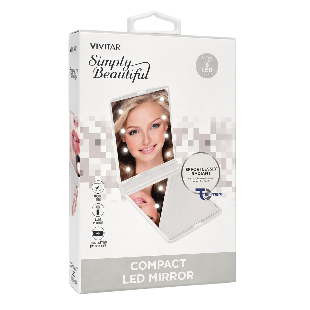 Espejo Compacto Plegable Vivitar MR350 8 Led 2