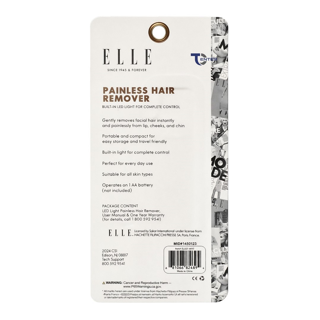 Depiladora de Vello Facial Sin Dolor Elle EL027 Blanco 5