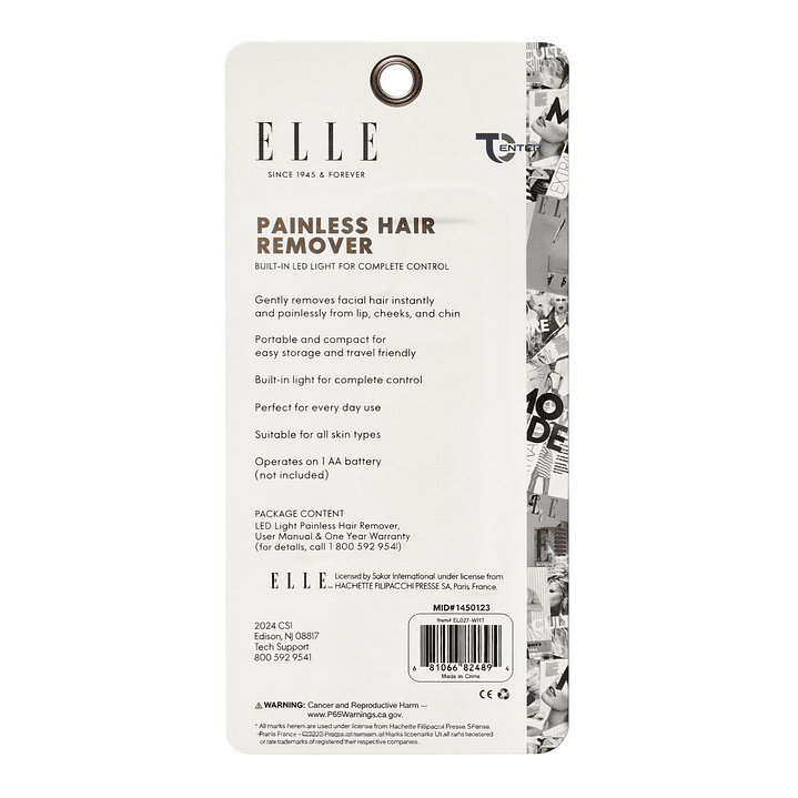 Depiladora de Vello Facial Sin Dolor Elle EL027 Blanco 5