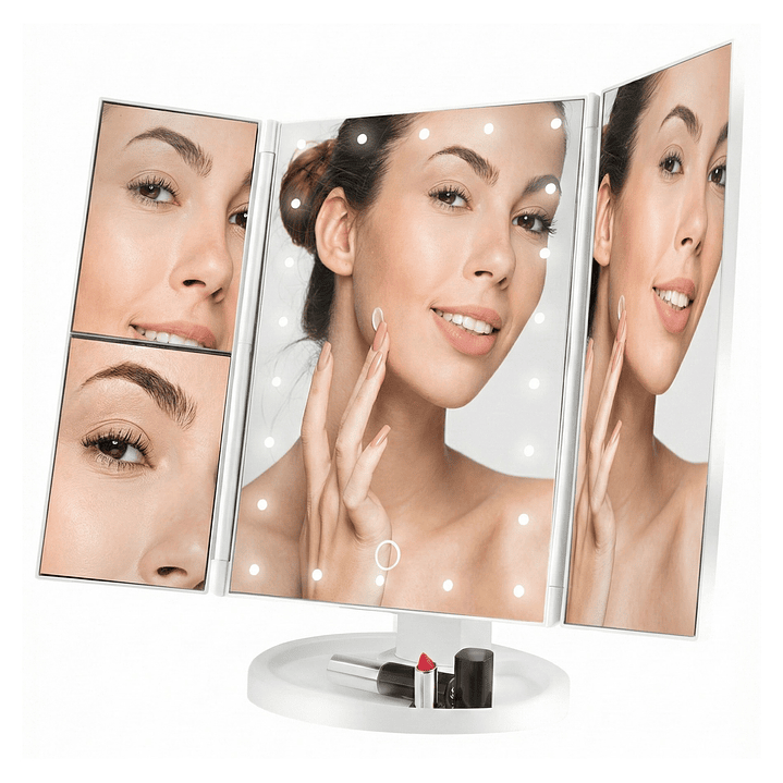 Espejo Plegable Vivitar Aumento 1x2x3x 22 Led MR1307 1