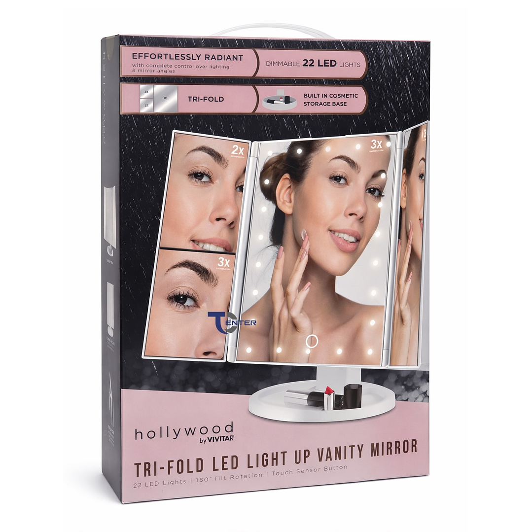 Espejo Plegable Vivitar Aumento 1x2x3x 22 Led MR1307 4