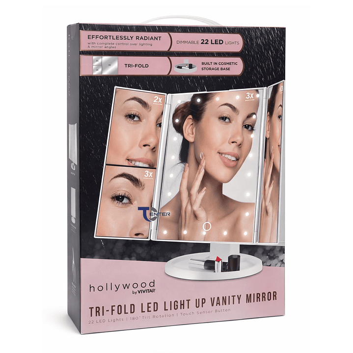 Espejo Plegable Vivitar Aumento 1x2x3x 22 Led MR1307 4