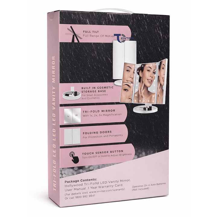 Espejo Plegable Vivitar Aumento 1x2x3x 22 Led MR1307 6