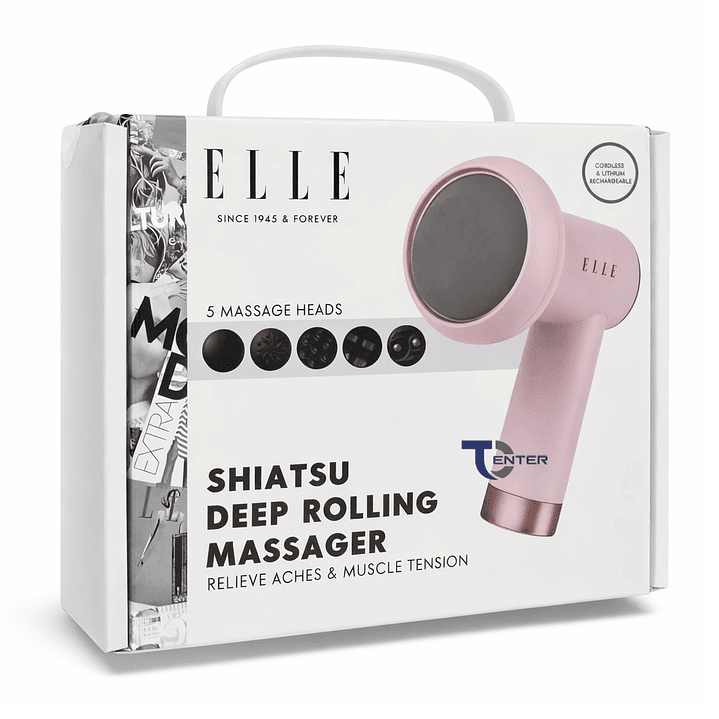 Masajeador inalámbrico ELLE Shiatsu EL1718 Rosa 6