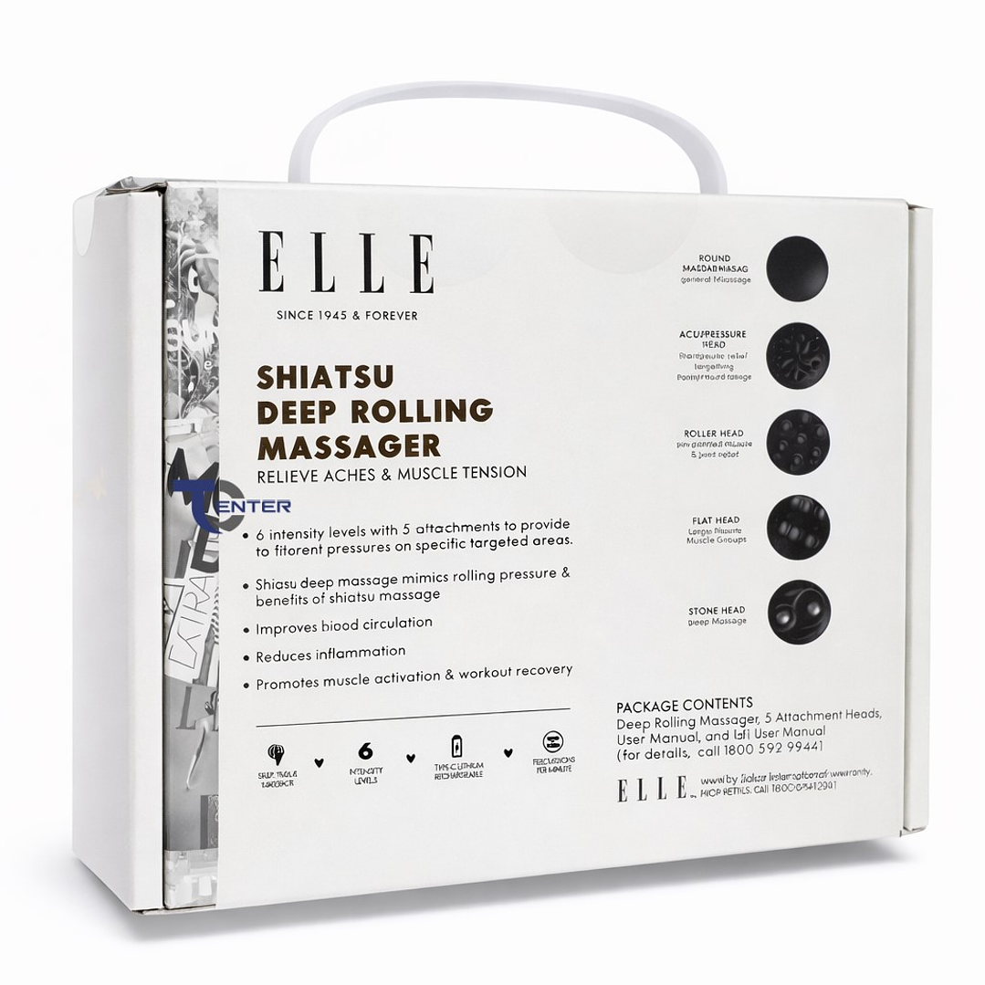 Masajeador inalámbrico ELLE Shiatsu EL1718 Rosa 7