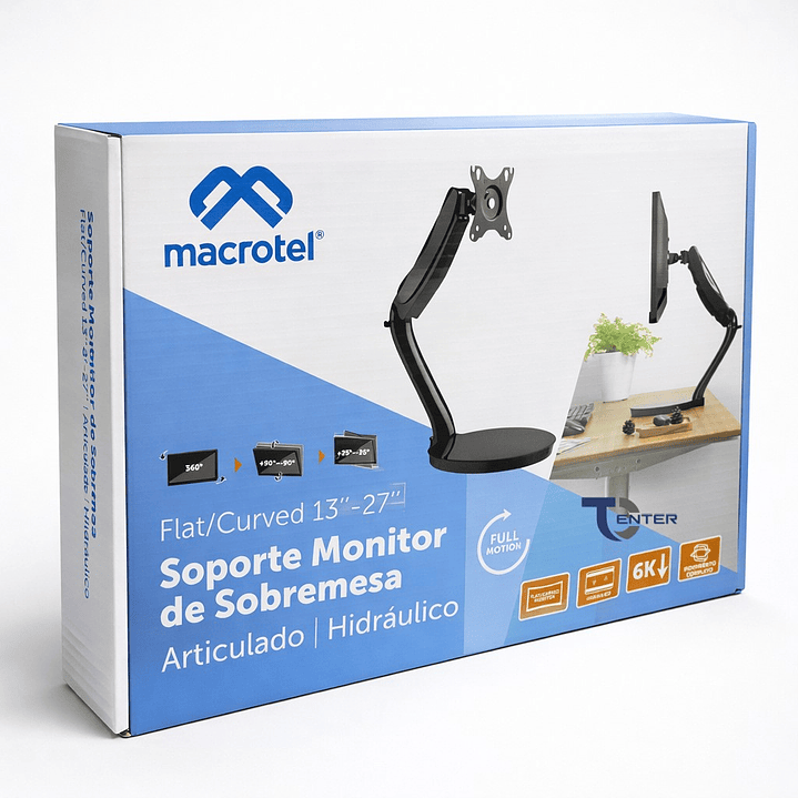 Soporte Monitor Macrotel 13 a 27 Base Hidráulica Articulada 2