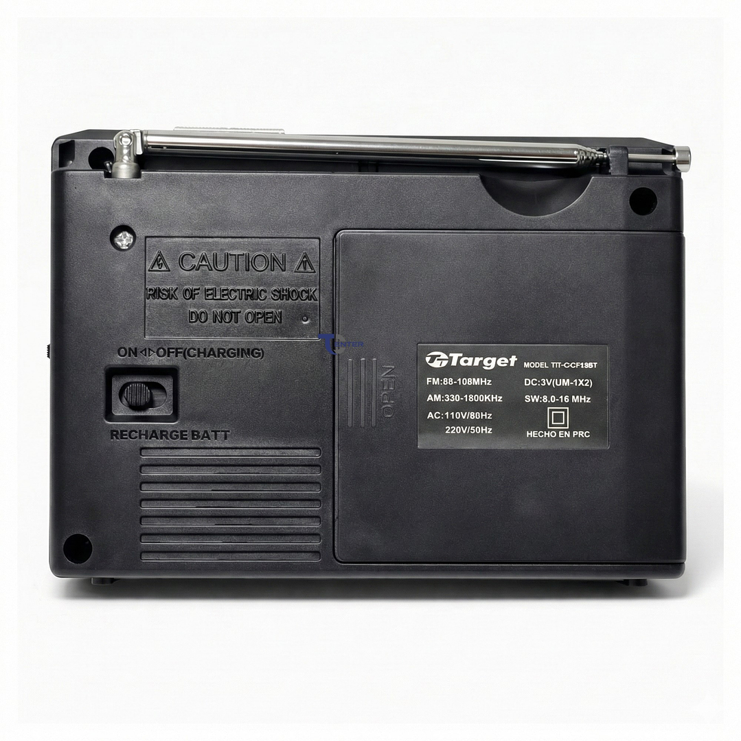 Radio Portátil BT Target TT-CF15BT 3 Bandas USB SD Recargable 4