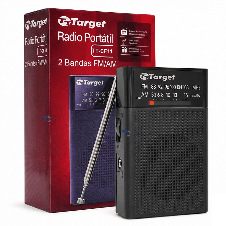 Radio Portátil Target TT-CF11 AM/FM Compacta 2 Bandas 9