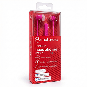 Audífonos Motorola Pace 105 con Mic 3.5mm Rosado