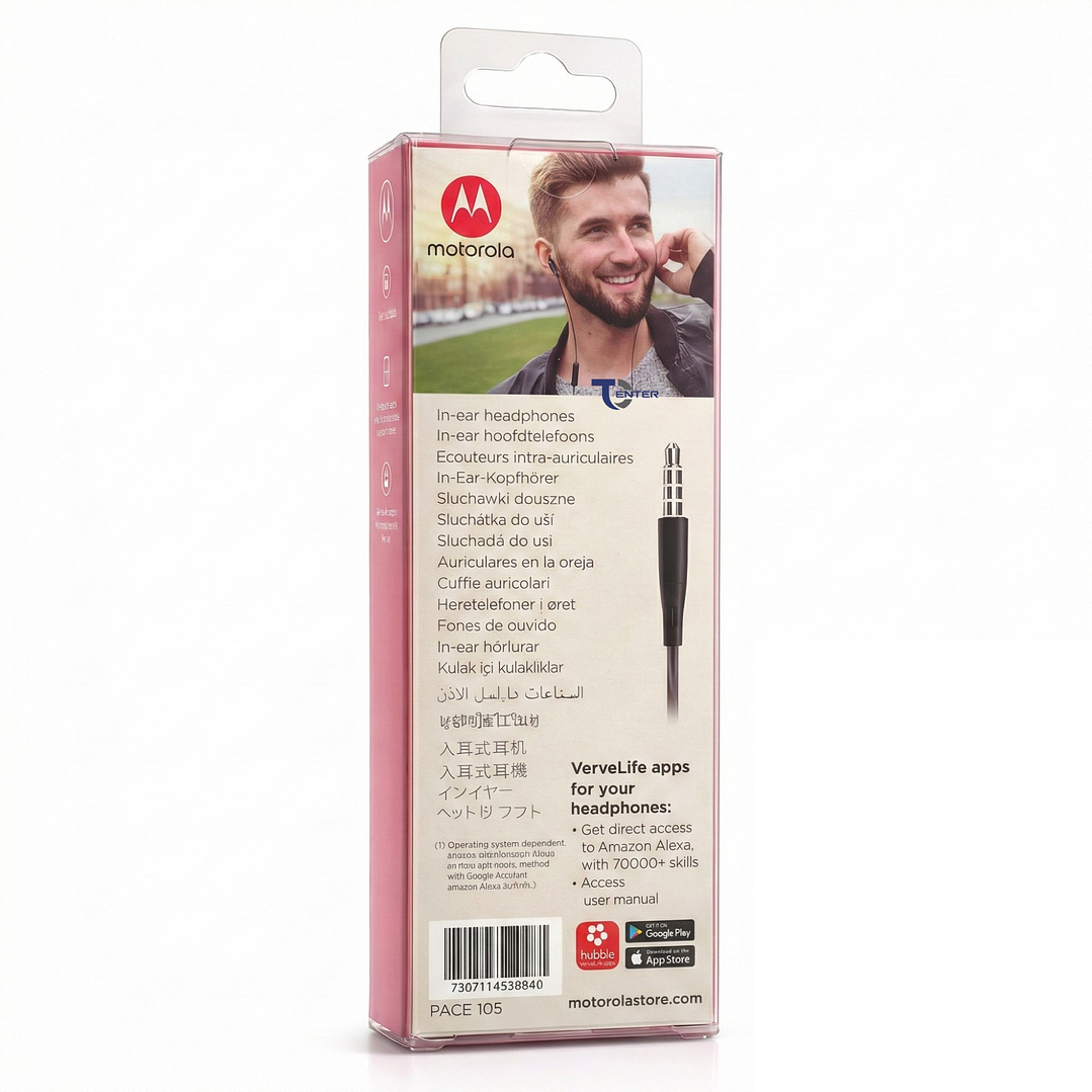 Audífonos Motorola Pace 105 con Mic 3.5mm Rosado 3