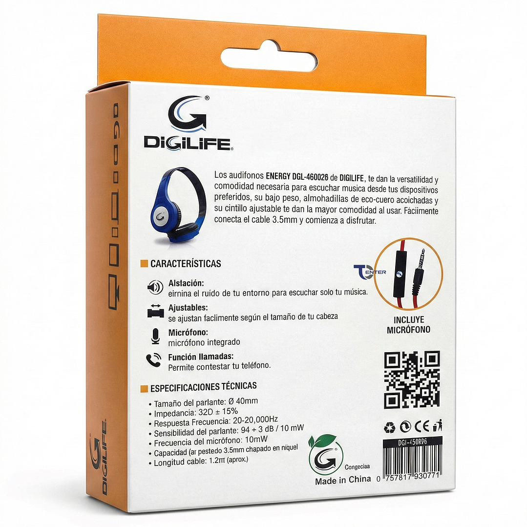 Audífono Cableados Digilife DGL-450026 3.5mm Azul 5