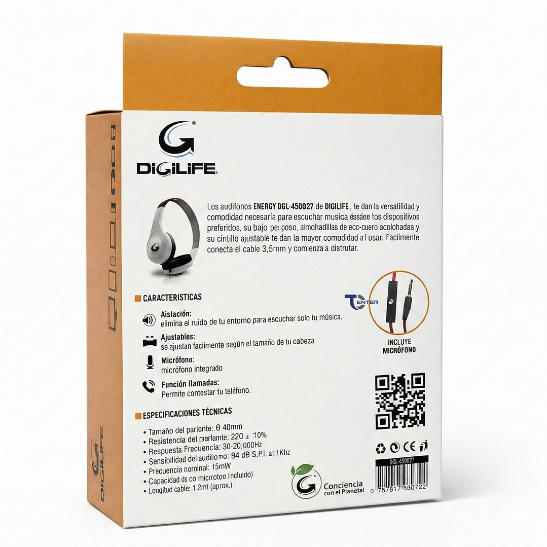 Audífono Cableados Digilife DGL-450027 3.5mm Blanco 6
