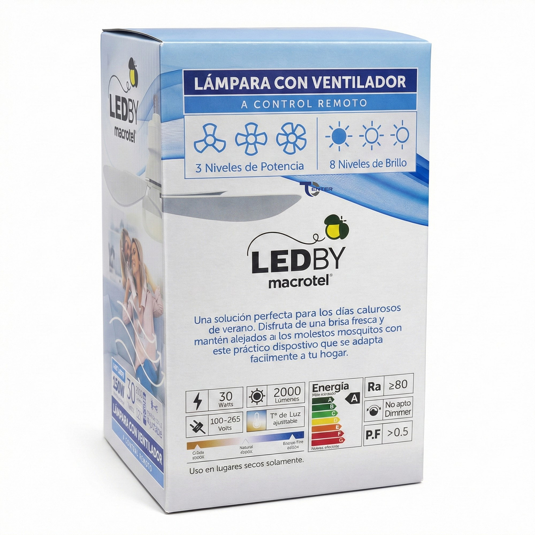 Lampara Con Ventilador LEDBY Macrotel e27 LB-VA60 6