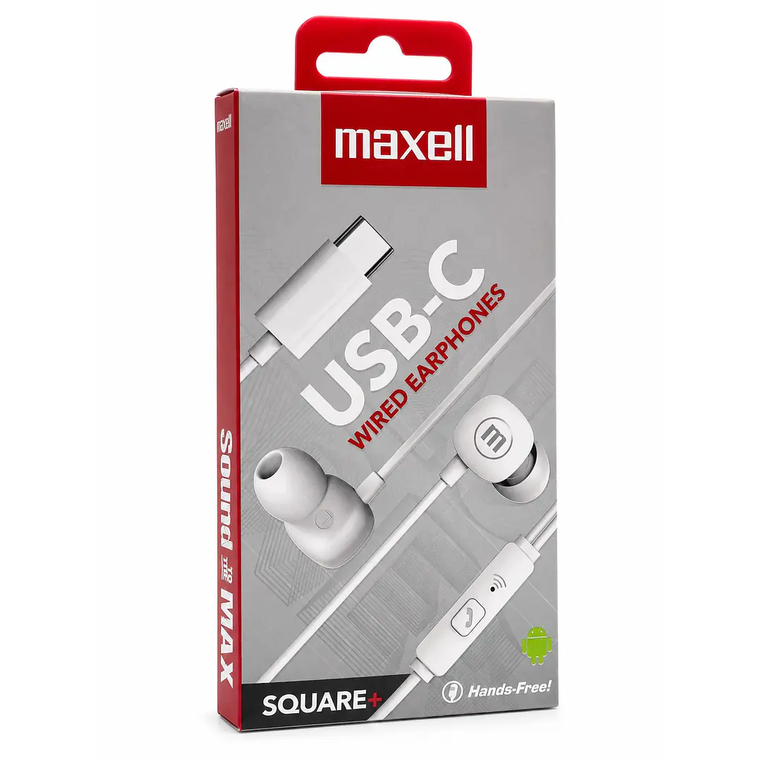 Audífonos Maxell Tipo C Square Blanco 2