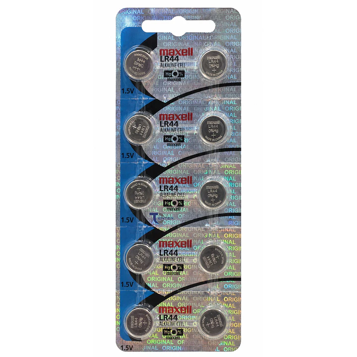 Pack 10 Pilas LR44 AG13 A76 Maxell Holograma 1
