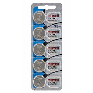 Pack 5 Pilas CR2012 3v Maxell Tipo Botón Holograma