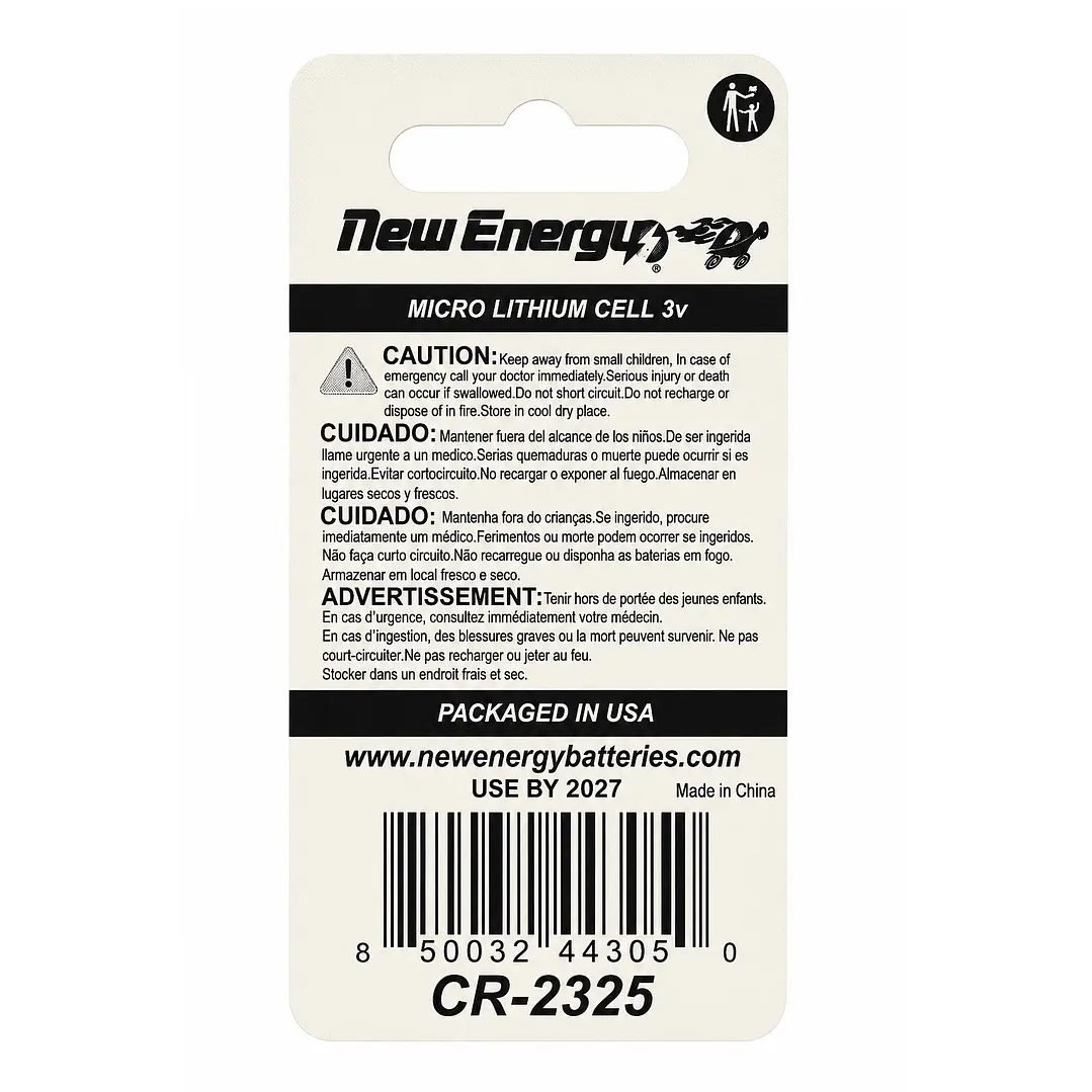 Pila Unitaria CR2325 New Energy 3v Litio 2