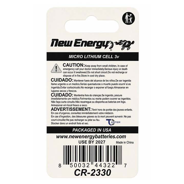 Pila Unitaria CR2330 New Energy 3v Litio 2