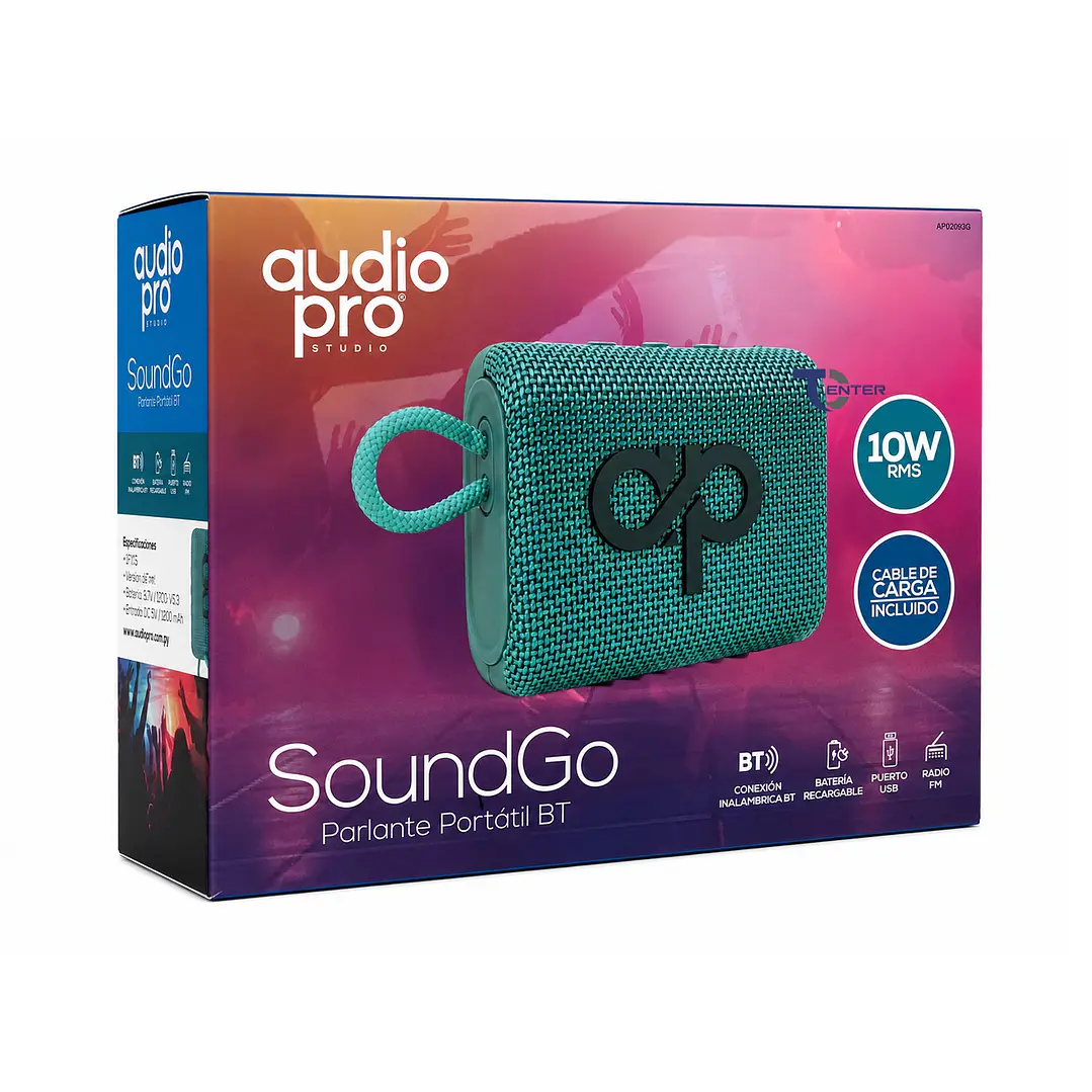 Parlante BT Audiopro 10w Inalámbrico AP02093G Verde 5
