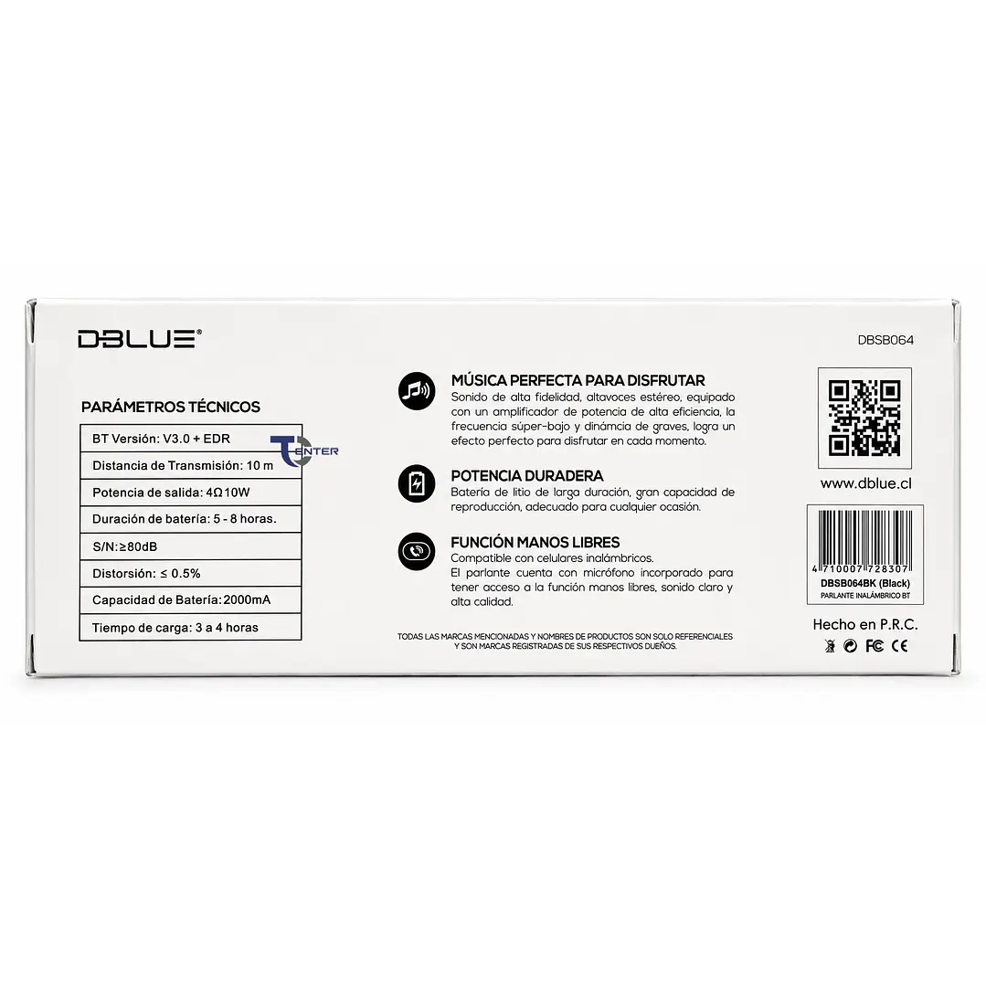 Parlante BT Dblue 10w Inalámbrico DBSB0634 Negro 7