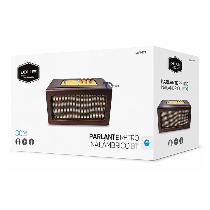 Parlante BT Retro Dblue 30w Inalámbrico DBRP273 Café 5