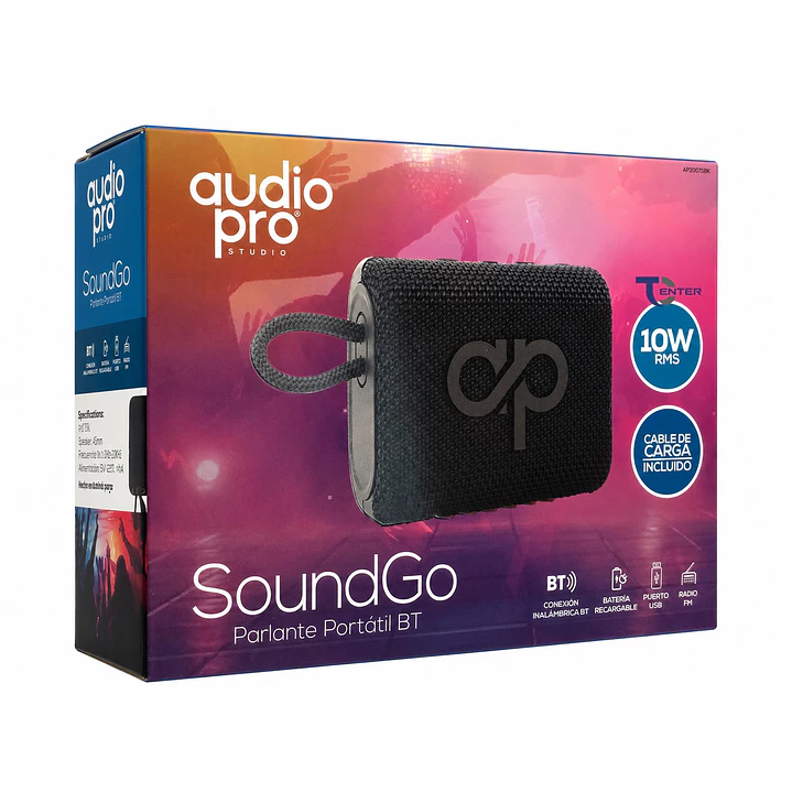 Parlante BT Audiopro 10w Inalámbrico AP02093BK Negro 5