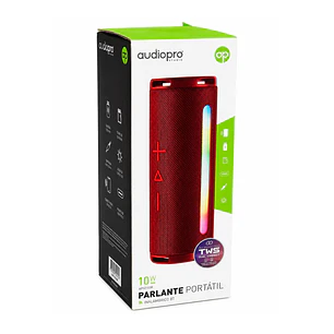 Parlante BT Audiopro 10w Inalámbrico TWS AP02103R Rojo