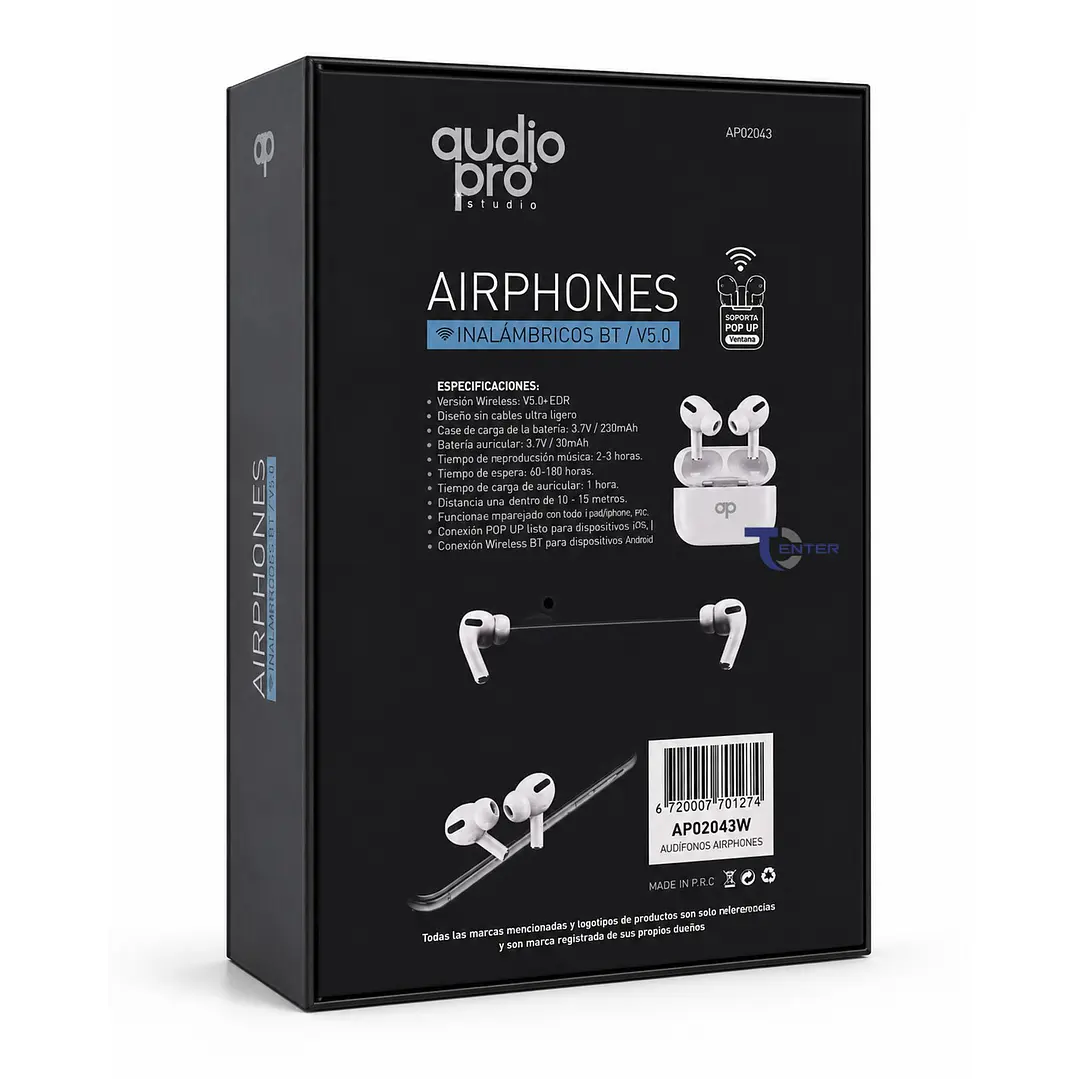 Audífonos Inalámbricos Bt Audiopro AP02443W Blanco 3