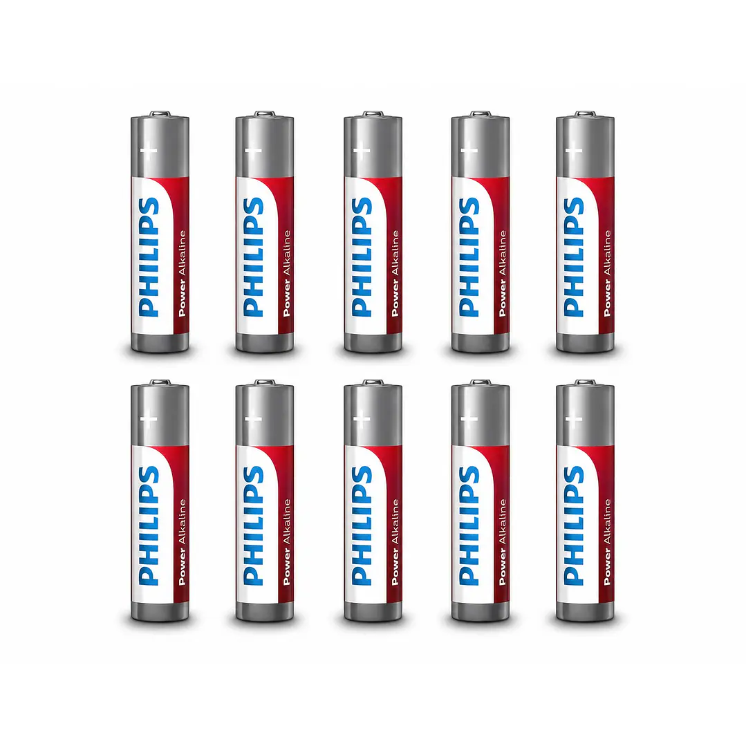 Pack 10 Pilas Alcalinas AAA Philips Power Alcaline LR03 1.5v 3