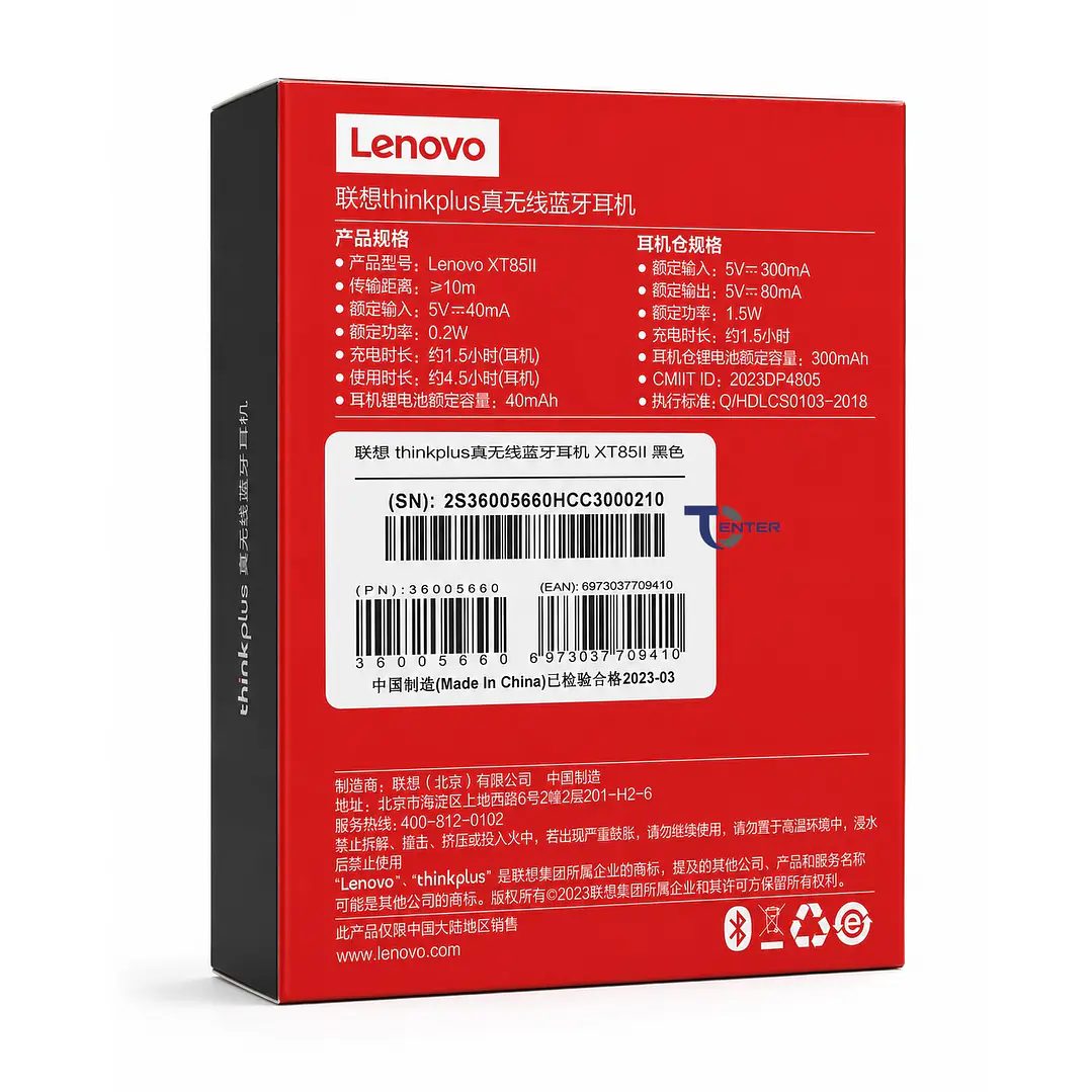 Audífonos Bt 5.3 Lenovo ThinkPlus XT85II Negros 5