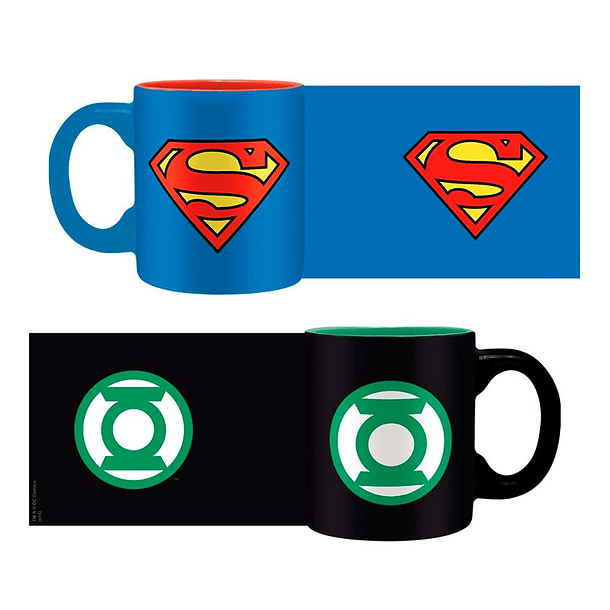 DC COMICS SET 2 MINI MUGS SUPERMAN & GREEN LANTERN 2