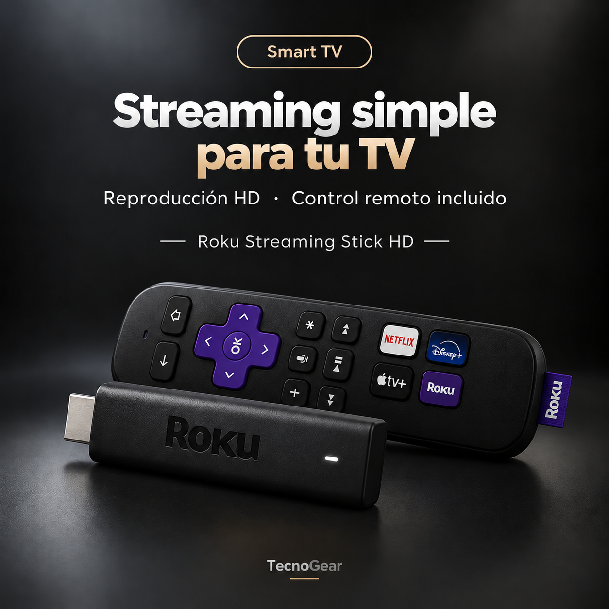 Roku Streaming Stick HD con control por voz