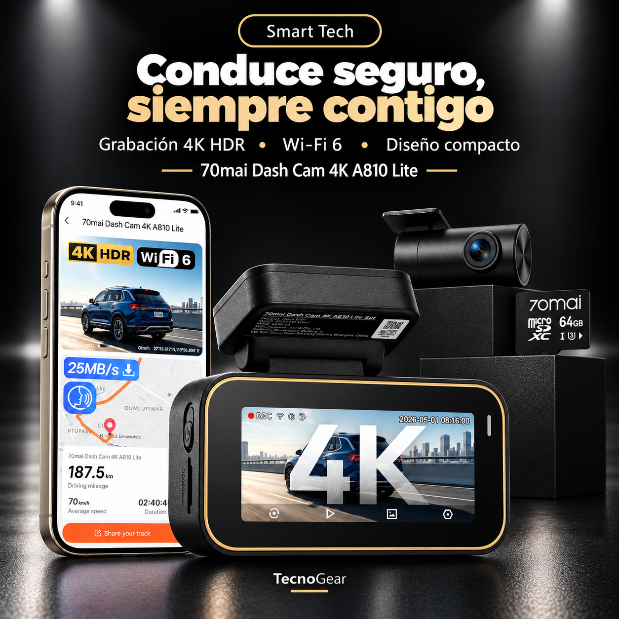 70mai A810 Lite · Kit frontal y trasero