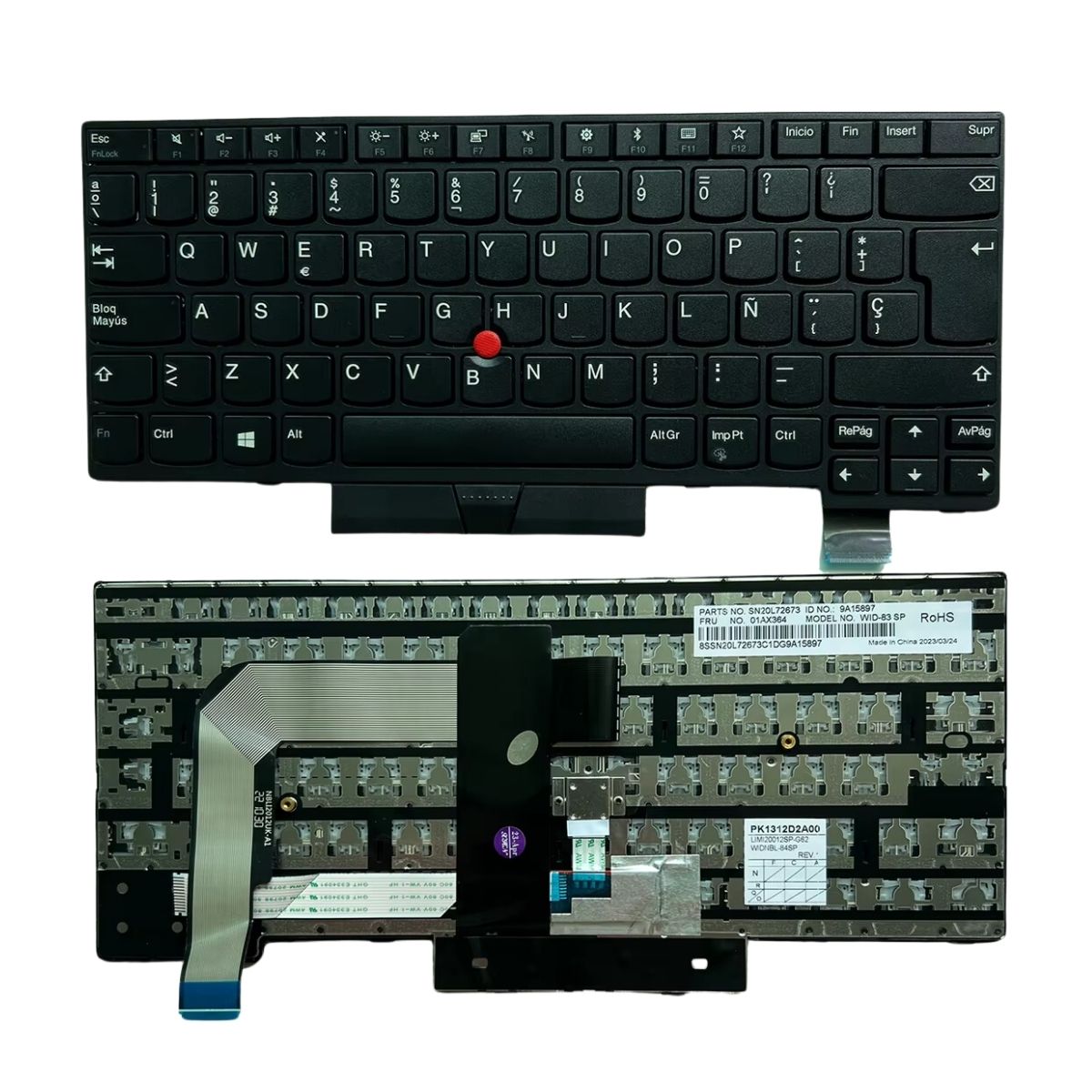 Teclado de Repuesto Nuevo con Distribución QWERTY para Portátiles Lenovo ThinkPad T460S T470S T460P T470P, Marco Negro con Retroiluminación, SN20H42323 Point Teclado de Repuesto Nuevo con Distribución QWERTY para Portátiles Lenovo ThinkPad T460S T470S T460P T470P, Marco Negro con Retroiluminación, SN20H42323 Point