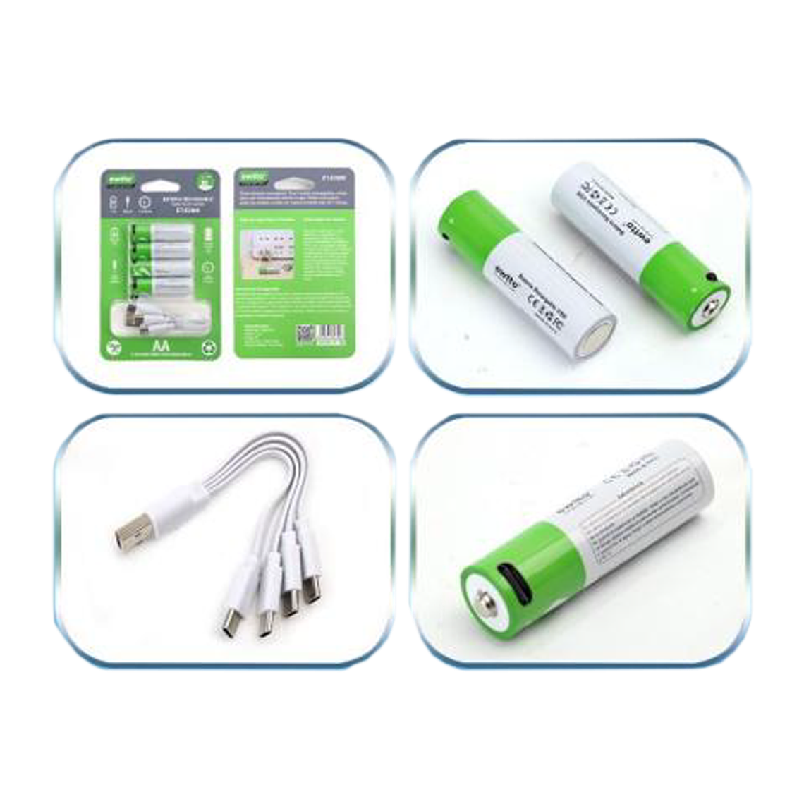 Batería Recargable AA tipo C X4 2