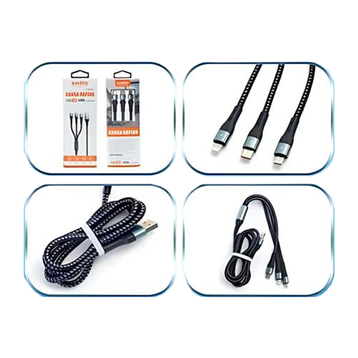 Cable carga rápida 1.2m triple 2