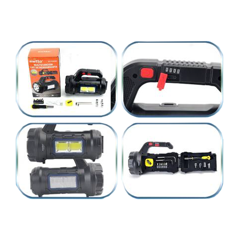 Linterna recargable kit herramientas 2