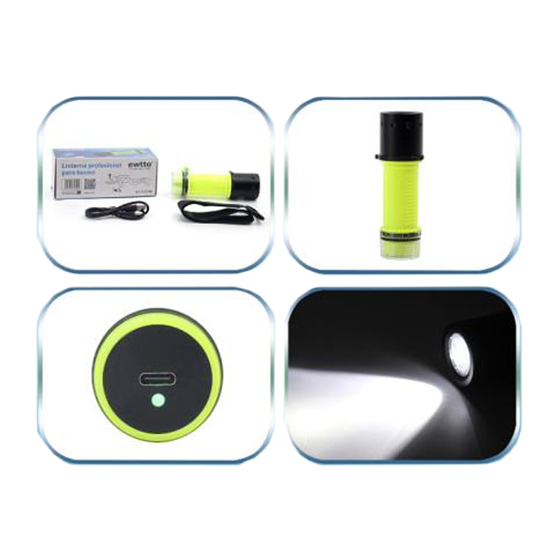 Linterna recargable 2000 mAh 2