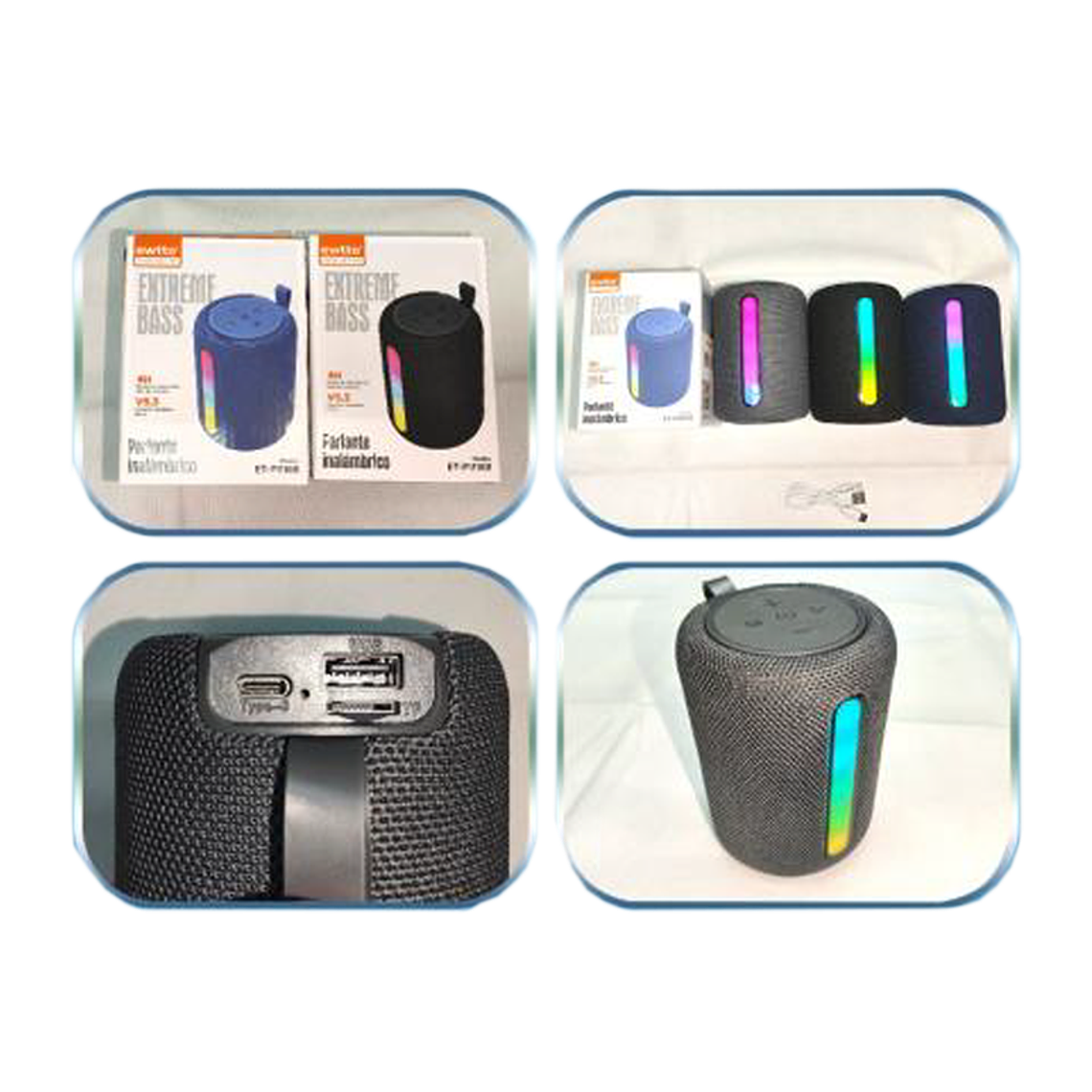 Parlante Portátil Cúbico RGB 2