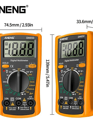 Multímetro Digital AC/DC Votage Tester DM850 Larananja DM850