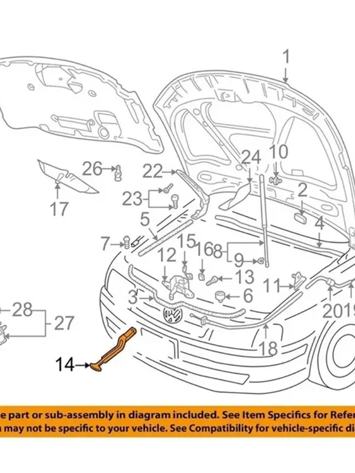 Puxador do Capô - Volkswagen Passat B5 / Golf  5