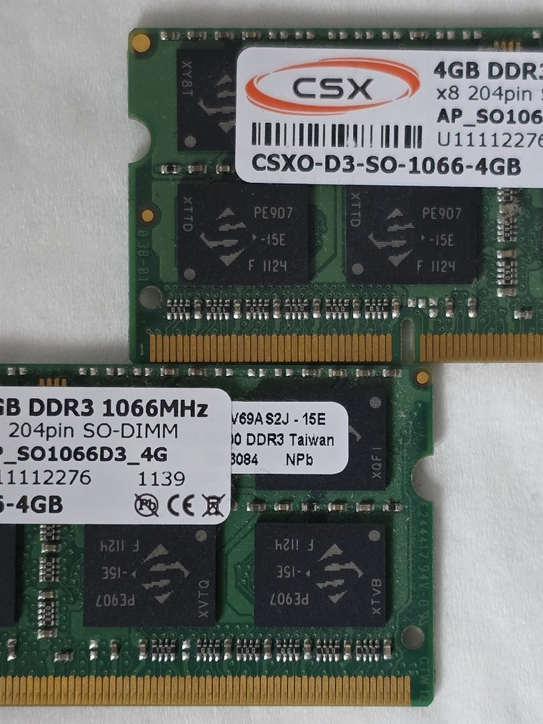Memória CSX DDR3 8Gb 2x4Gb 1066MHz SO-DIMM 1