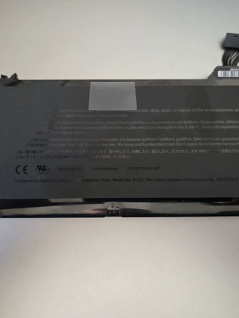 Bateria Original – MacBook Pro A1278 (2009–2012) 1