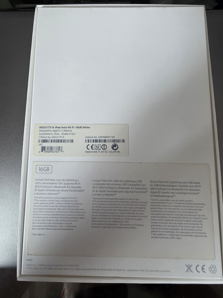 iPad mini A1432 16GB Branco e Prateado com Caixa 6